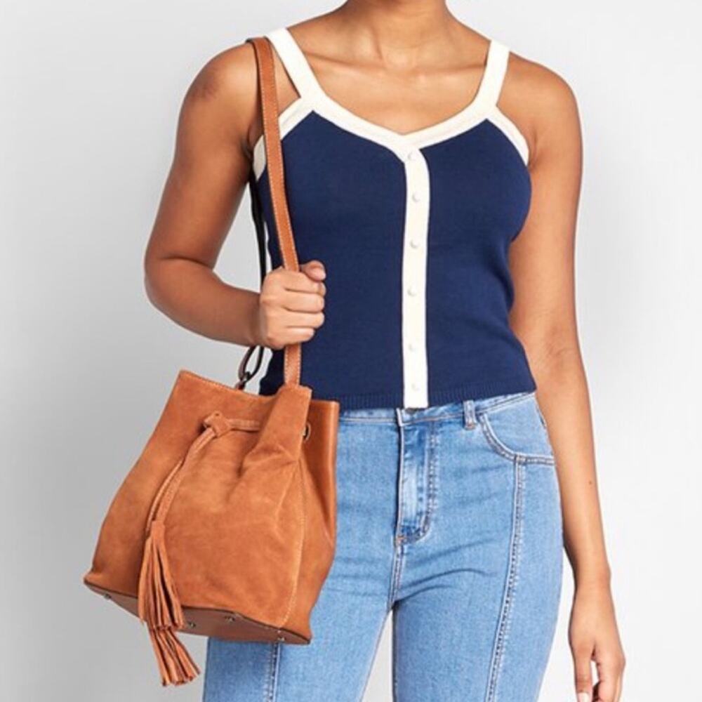 NWT ModCloth x Collectif All Buttoned Up Clara Knit Sweater Nautical Tank Top